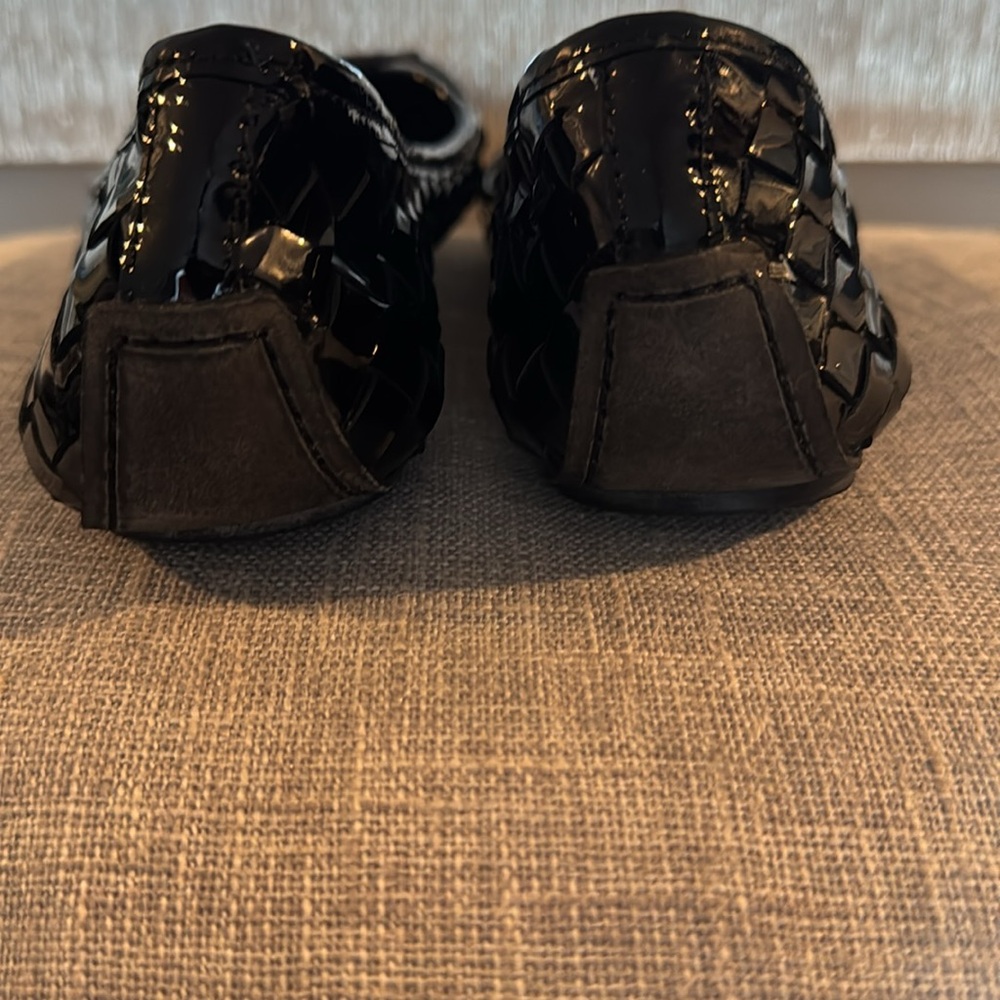 Tory Burch Black Patent Woven Ballet Flats - Picture 3 of 5